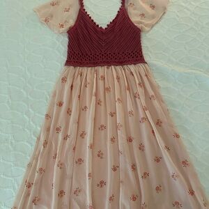 Free People Pink Embellished Sundress